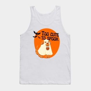 Halloween Ghostly Dog Too Cute To Spook Tank Top